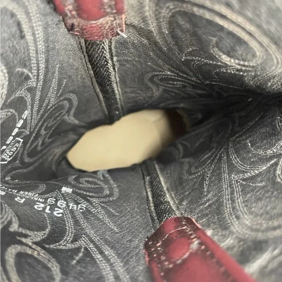 VTG Dan Post Burgundy Leather Cowboy Western Boots Men’s Size 8.5 - Picture 6 of 7